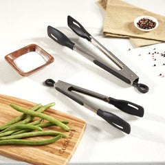 12" Squared Head Silicone Tongs
